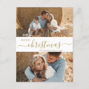 Budget 2 Photo Collage Script Christmas Holiday Postcard