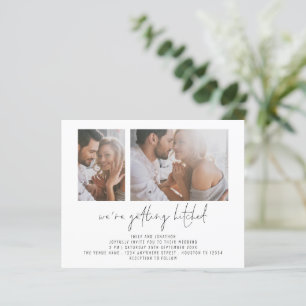 Budget 2 Photo Getting Hitched Wedding Invitation