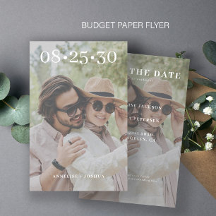 Budget 2 photo modern casual wedding save the date flyer
