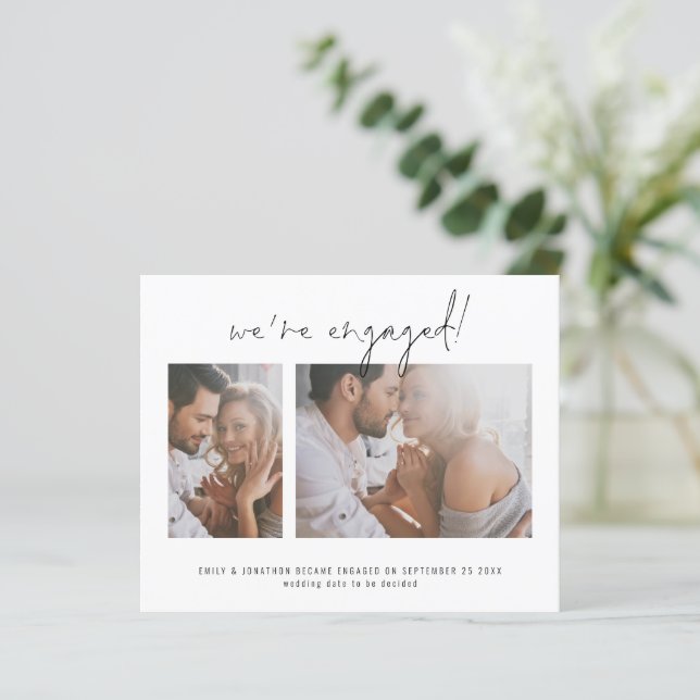 Budget 2 Photo We're Engaged Engagement Announce (Standing Front)