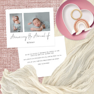 Budget 2 Photos Announcing Arrival Birth Announce