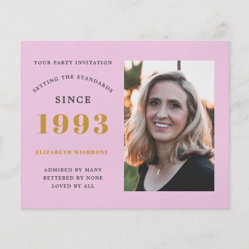 Budget 30th Birthday Invitation 1993 Name Photo