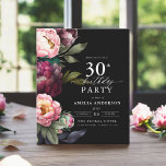 Budget 30th Birthday Moody Floral Invitation<br><div class="desc">Celebrate your milestone with a modern moody 30th birthday invitation featuring rich burgundy and blush florals. This elegant design blends deep, dramatic tones with soft, romantic accents, perfect for setting a sophisticated yet inviting atmosphere. The striking floral arrangement adds a touch of luxury, while the contemporary layout keeps it stylish...</div>