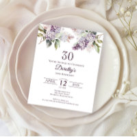 BUDGET 30th Birthday Party Purple Lilac Floral