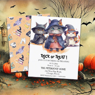 Budget 3 Little Witches Trick or Treat Invitation