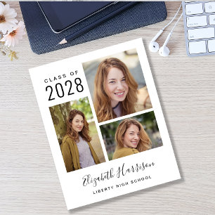 Budget 3 Photo Collage Graduation Announcement