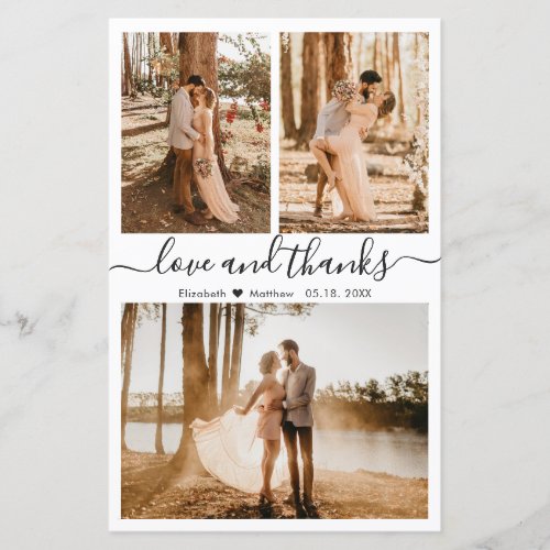 Budget 3 Photo Collage Wedding Thank You Card