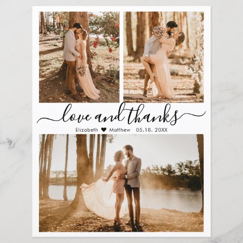 Budget 3 Photo Collage Wedding Thank You Card