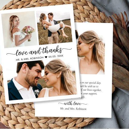 Budget 3 Photo Collage Wedding Thank You Flyer