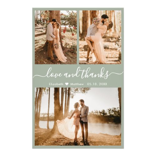 Budget 3 Photo Collage Wedding Thank You Flyer