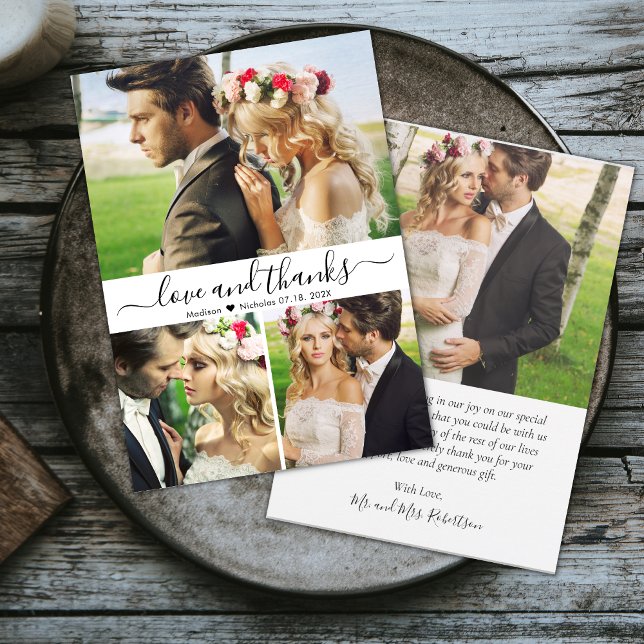 Budget 3 Photo Collage Wedding Thank You Script Flyer (Creator Uploaded)