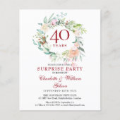 Budget 40 Anniversary Surprise Party Photo Invite (Front)