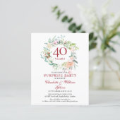 Budget 40 Anniversary Surprise Party Photo Invite (Standing Front)