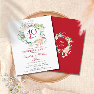 Budget 40th Anniversary Surprise Party Invitation