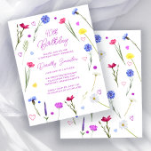 BUDGET 40th Birthday Party Wildflower Invitation