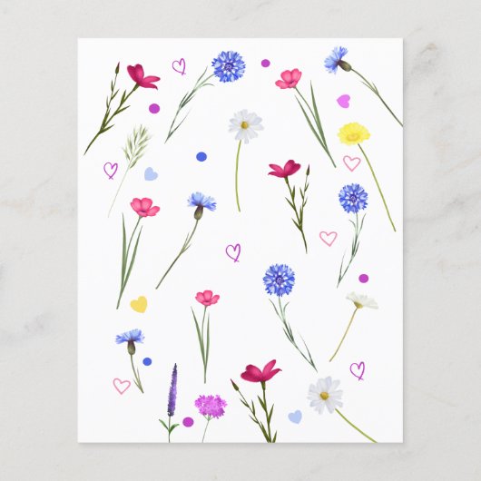 BUDGET 40th Birthday Party Wildflower Invitation (Back)