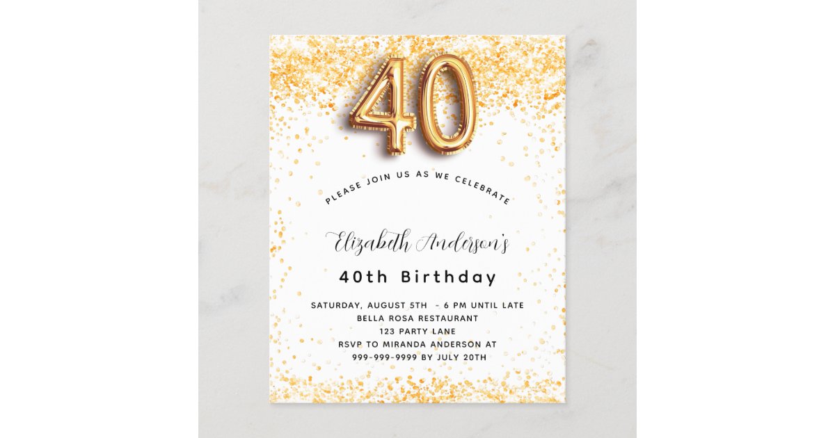 Surprise Birthday Invitation Gold Glitter Black Surprise -  Norway