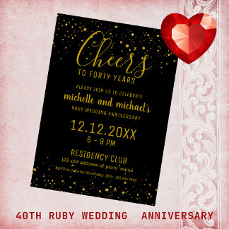 Budget 40th Ruby Wedding Anniversary Black Gold