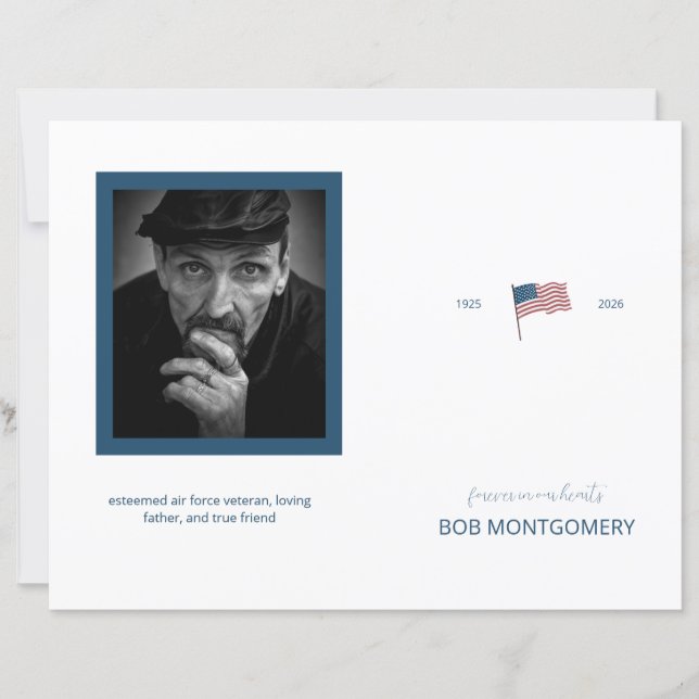 Budget 4-page Military Patriotic Funeral Program (Front)