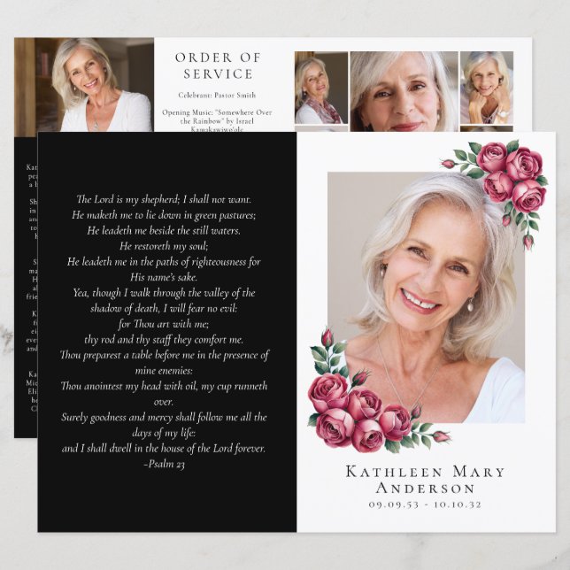 Budget 4-page Minimalist Funeral Program (Front/Back)