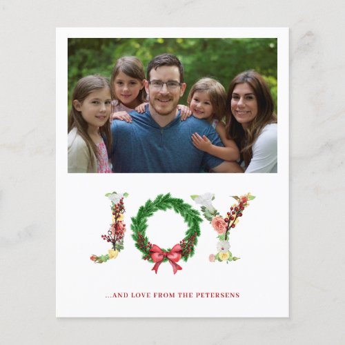 Budget 4 photo collage family Christmas greetings Flyer