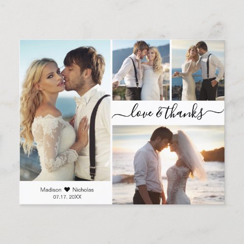 Budget 4 Photo Collage Script Wedding Thank You Flyer