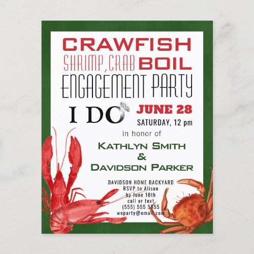 BUDGET 4 Photo Engagement Seafood Party Invitation