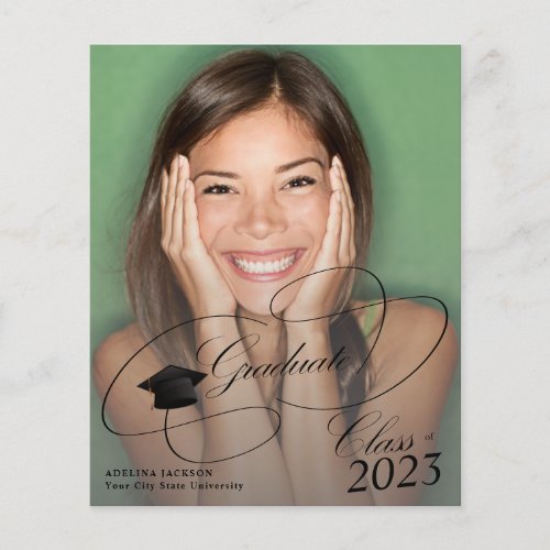 Budget 4 photos script graduation announcement flyer