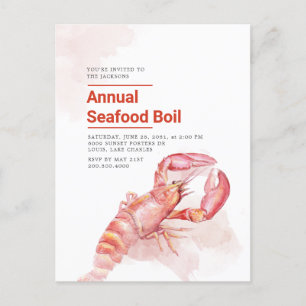 Budget 4th Of July Annual Seafood Boil Lobster Holiday Postcard