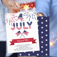 Budget 4th of July bbq patriotic party invitation