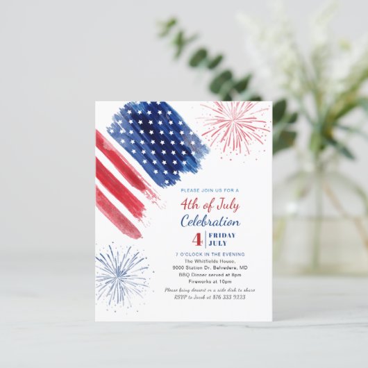 Budget 4th of July Independence Day Red White Blue (Standing Front)