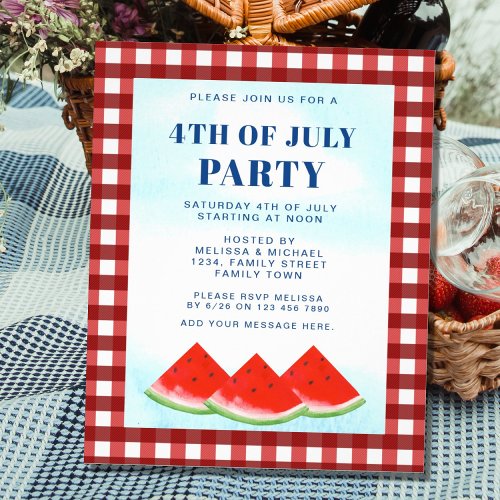 Budget 4th Of July Party Invitation Flyer