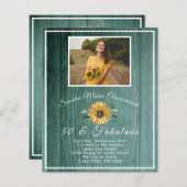 Budget 50 and Fabulous | Sunflower green Birthday (Front/Back)