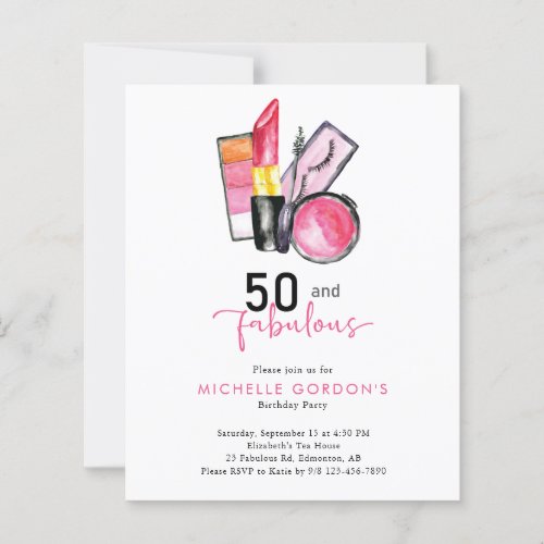 Budget 50  Fabulous 50th Birthday Cosmetics Pink 