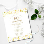 Budget 50th Anniversary Golden Hearts Invitation