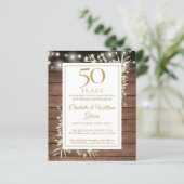 Budget 50th Anniversary Rustic Greenery Invitation (Standing Front)