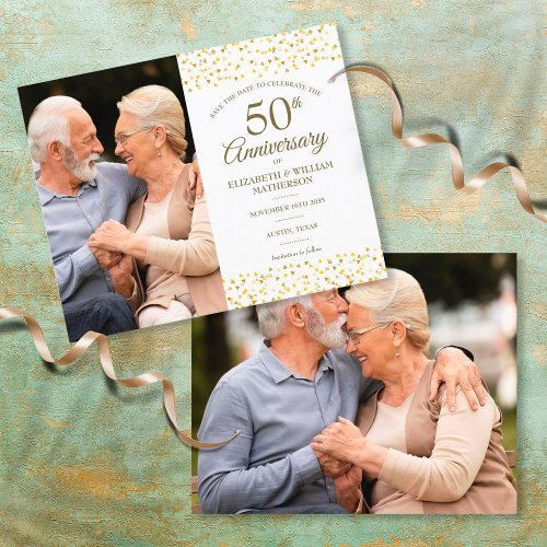Budget 50th Anniversary Save the Date 2 Photos