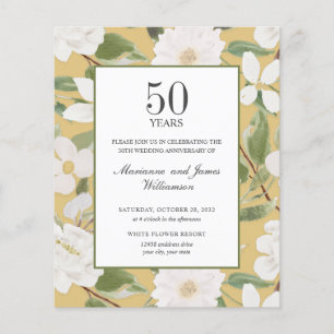 Budget 50th Anniversary White Flowers  yellow 
