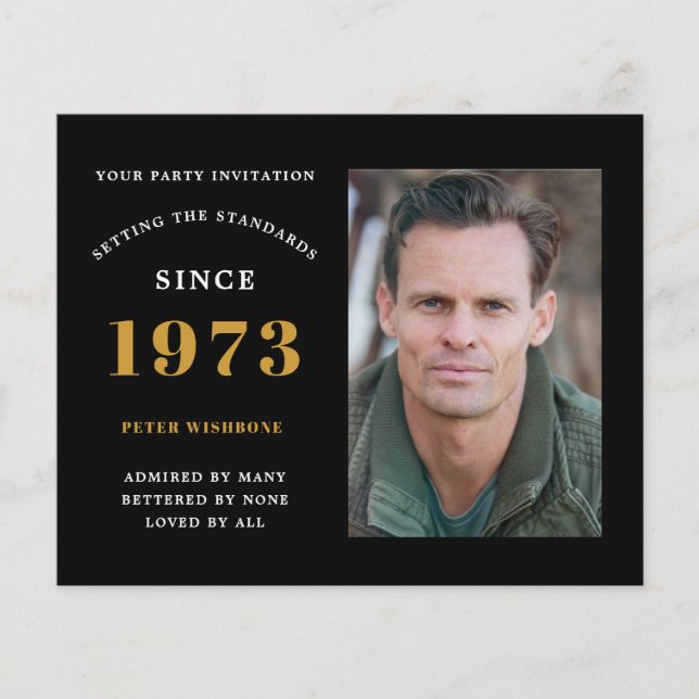 Budget 50th Birthday Invitation 1973 Name Photo Fl Flyer (Front)