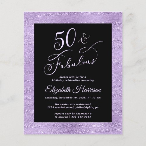 Budget 50th Birthday Party Elegant Purple