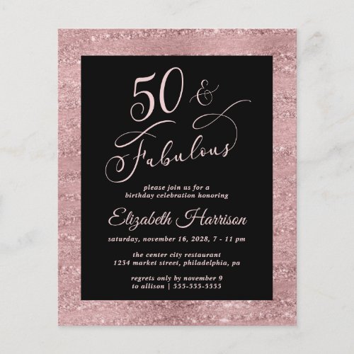 Budget 50th Birthday Party Elegant Rose Gold