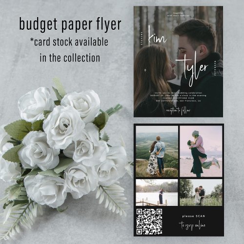 Budget 5 photos QR CODE script wedding Invitation Flyer