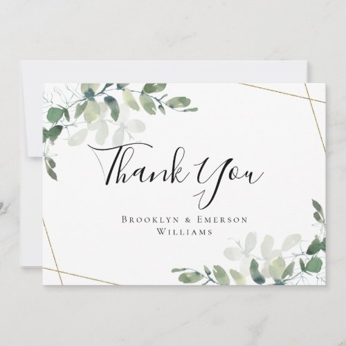 BUDGET 5x7 Eucalyptus Wedding Thank You  Note Card