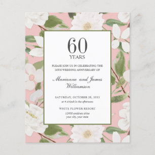 Budget 60th Anniversary PHOTO White Flowers Pink