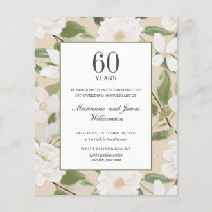 Budget 60th Anniversary White Flowers ivory