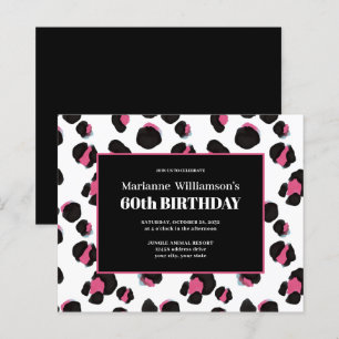 Budget 60th Birthday Feminine PINK LEOPARD PRINT