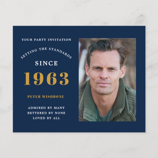 Budget 60th Birthday Invitation 1963 Name Photo Flyer (Front)