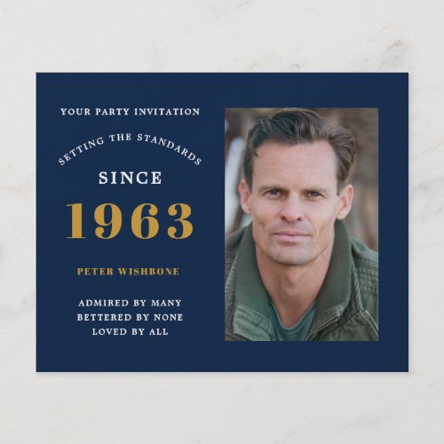 Budget 60th Birthday Invitation 1963 Name Photo