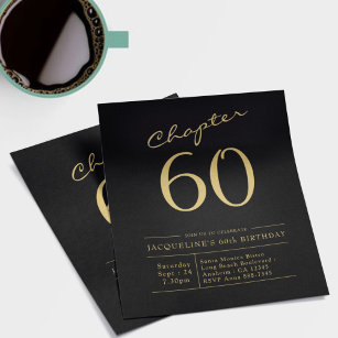 Budget 60th Birthday Invitation Black Gold Flyer
