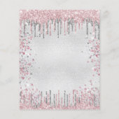 Budget 60th birthday silver pink invitation (Back)